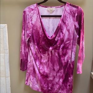 Michael Kors Pink drapey top Sz L